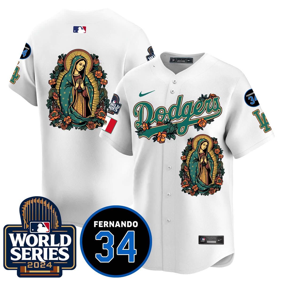 Dodgers Guadalupe - Fernando Valenzuela Memorial Jersey - Printed