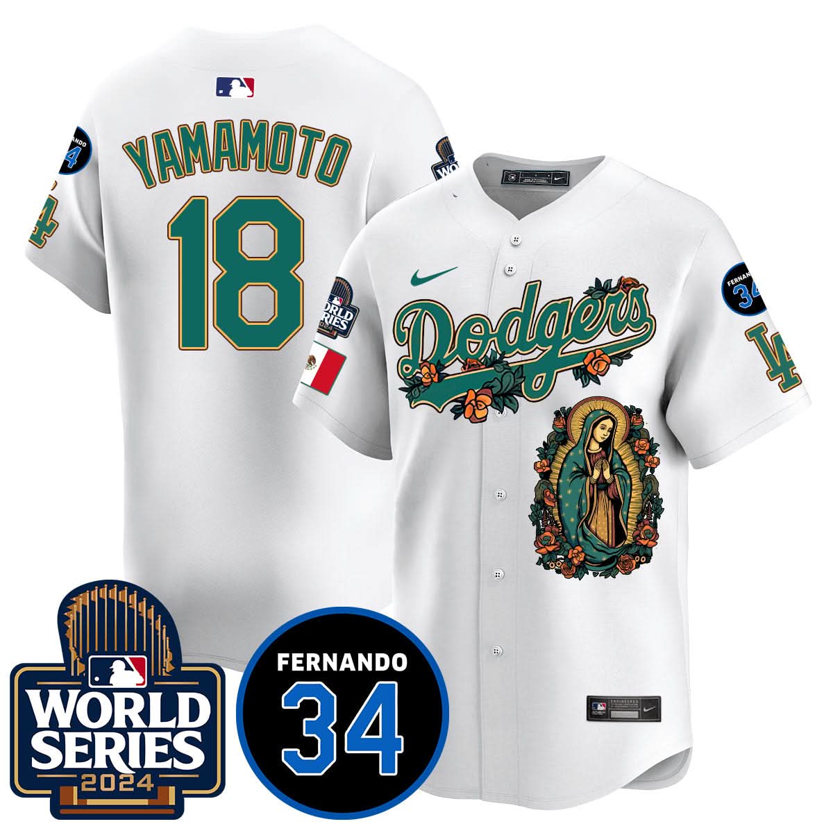 Dodgers Guadalupe - Fernando Valenzuela Memorial Jersey - Printed