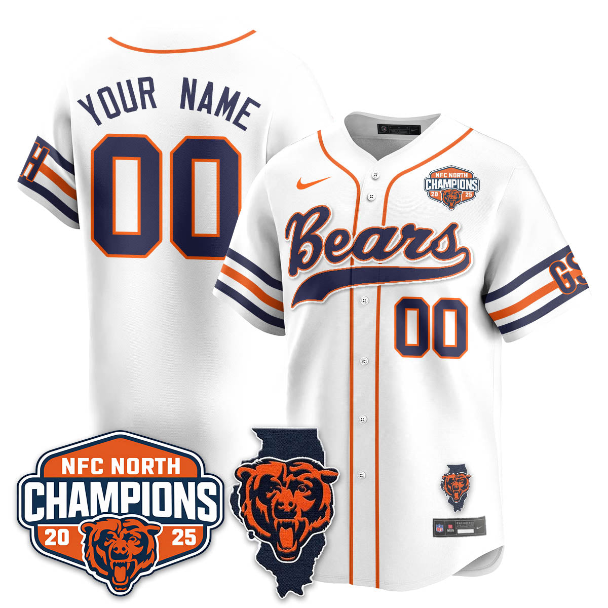 Custom CHI NFC North Division Champions Vapor Limited Baseball Jersey - All Stitched