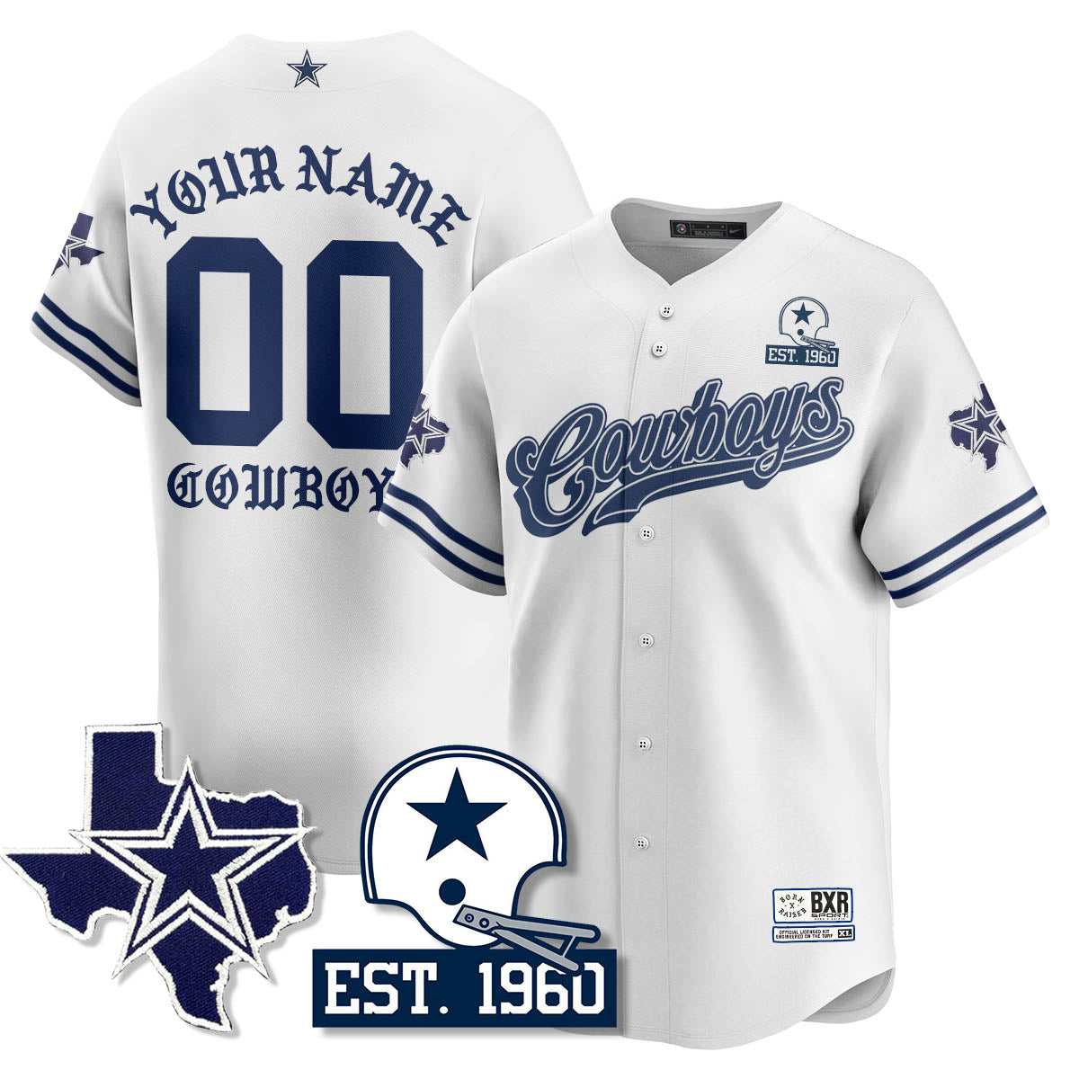 DAL Born x Raised Baseball Custom Jersey - All Stitched