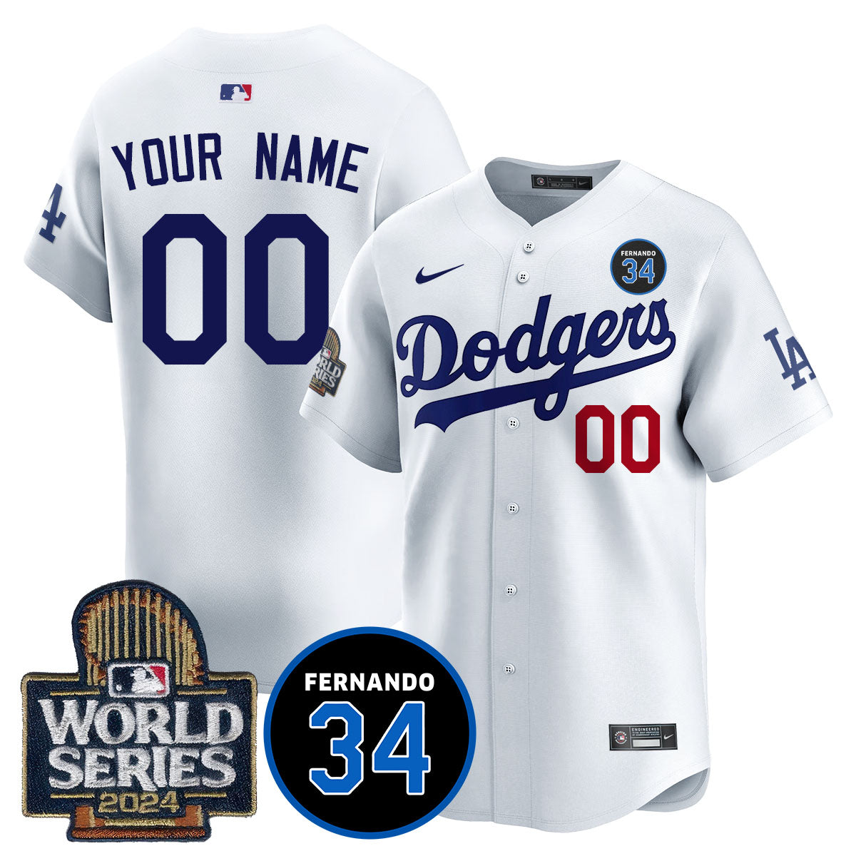 Dodgers Fernando Valenzuela Memorial Custom Jersey - All Stitched