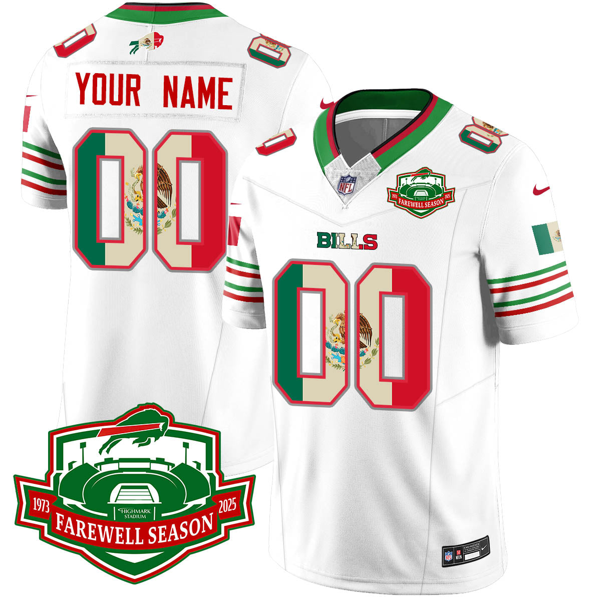 BUF Mexico Vapor Limited Jersey - All Stitched