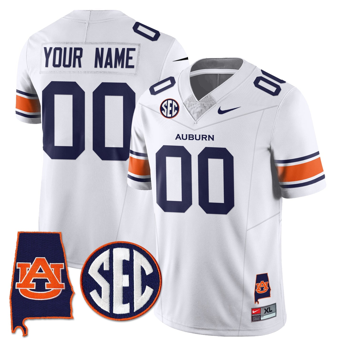 Auburn Tigers 2025 Alabama Patch Vapor Limited Custom Jersey - All Stitched