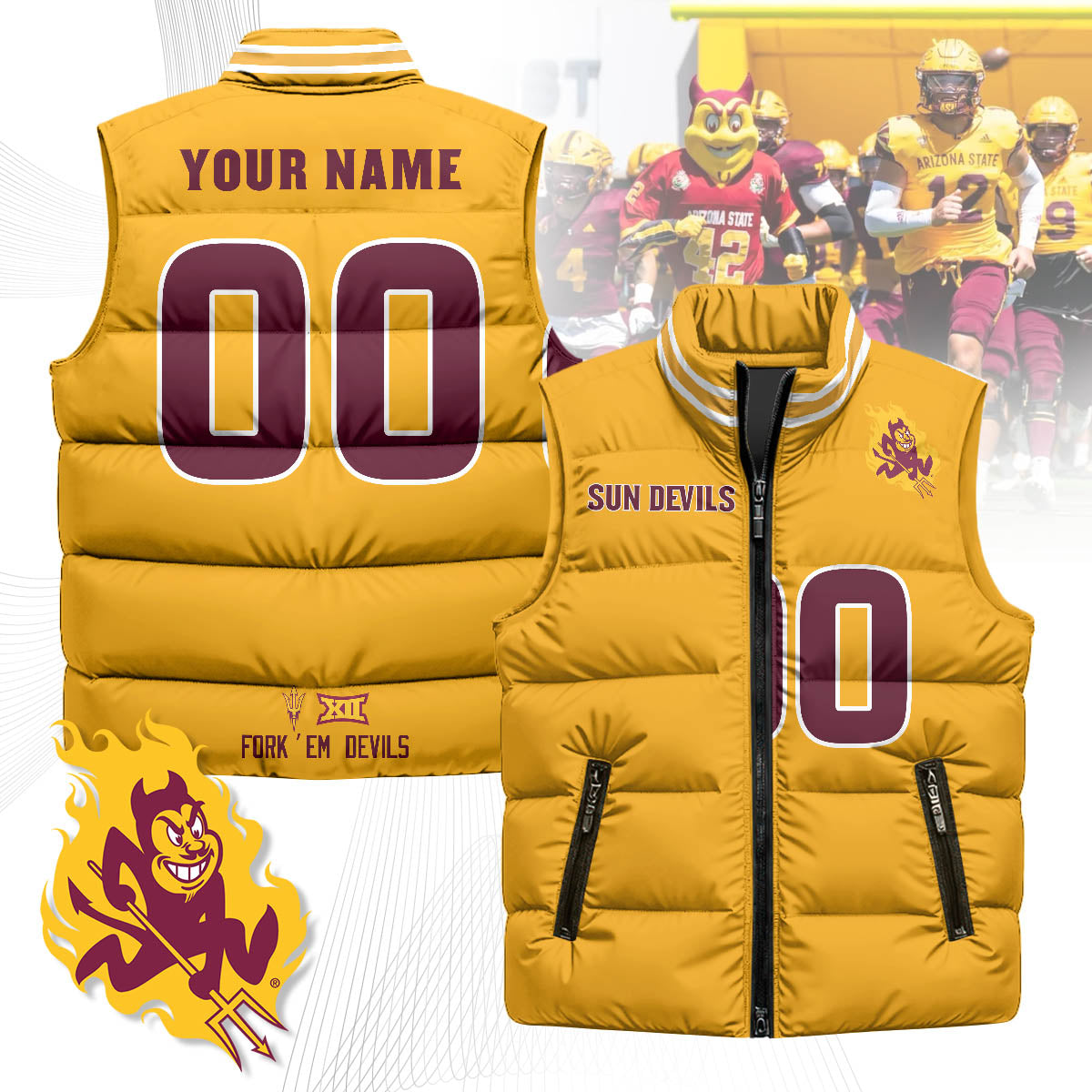 Personalized Arizona State Sun Devils Unisex Puffer Vest