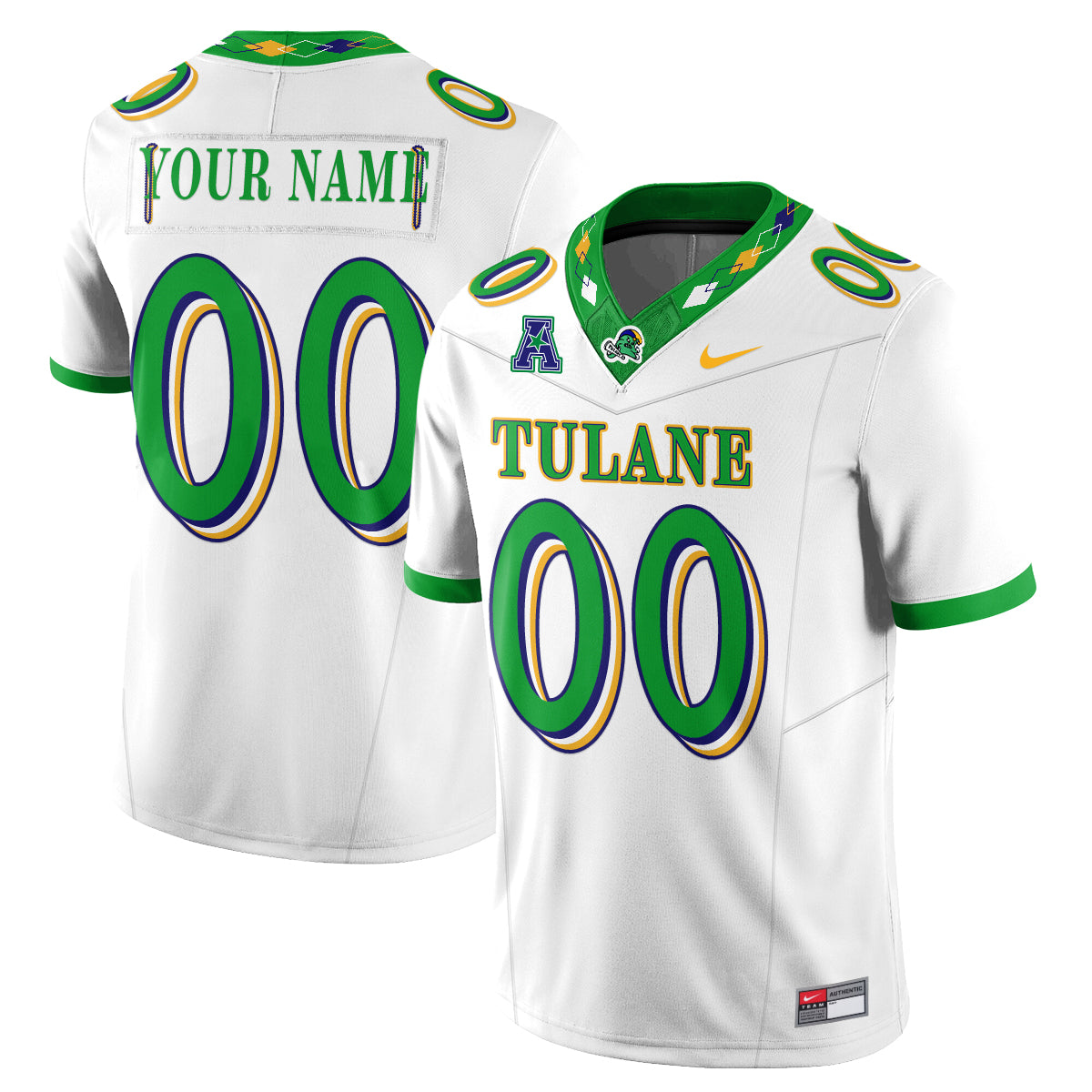 Tulane Green Wave 2026 City Football Vapor Custom Jersey - Stitched