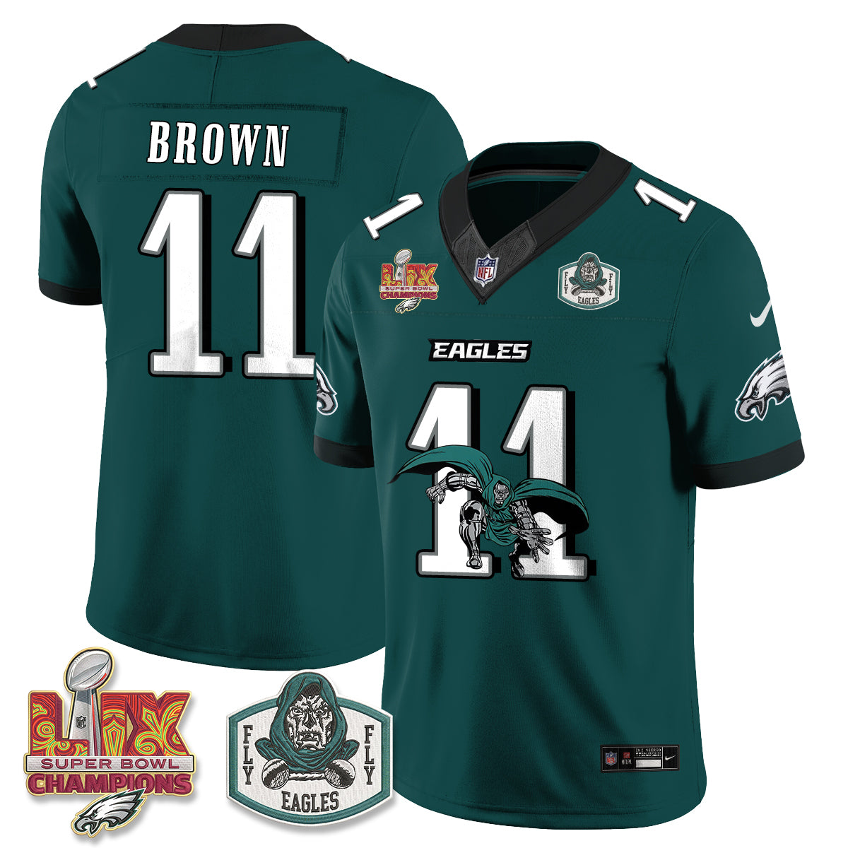 Philadelphia Eagles x Green Cape Villain Edition Vapor Jersey - Stitched