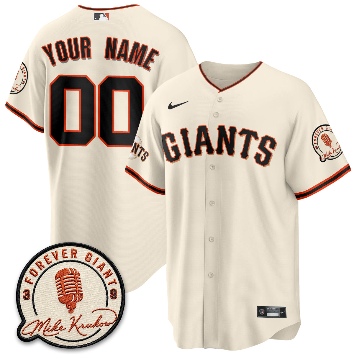 SF Mike Krukow Vapor Custom Jersey - Stitched