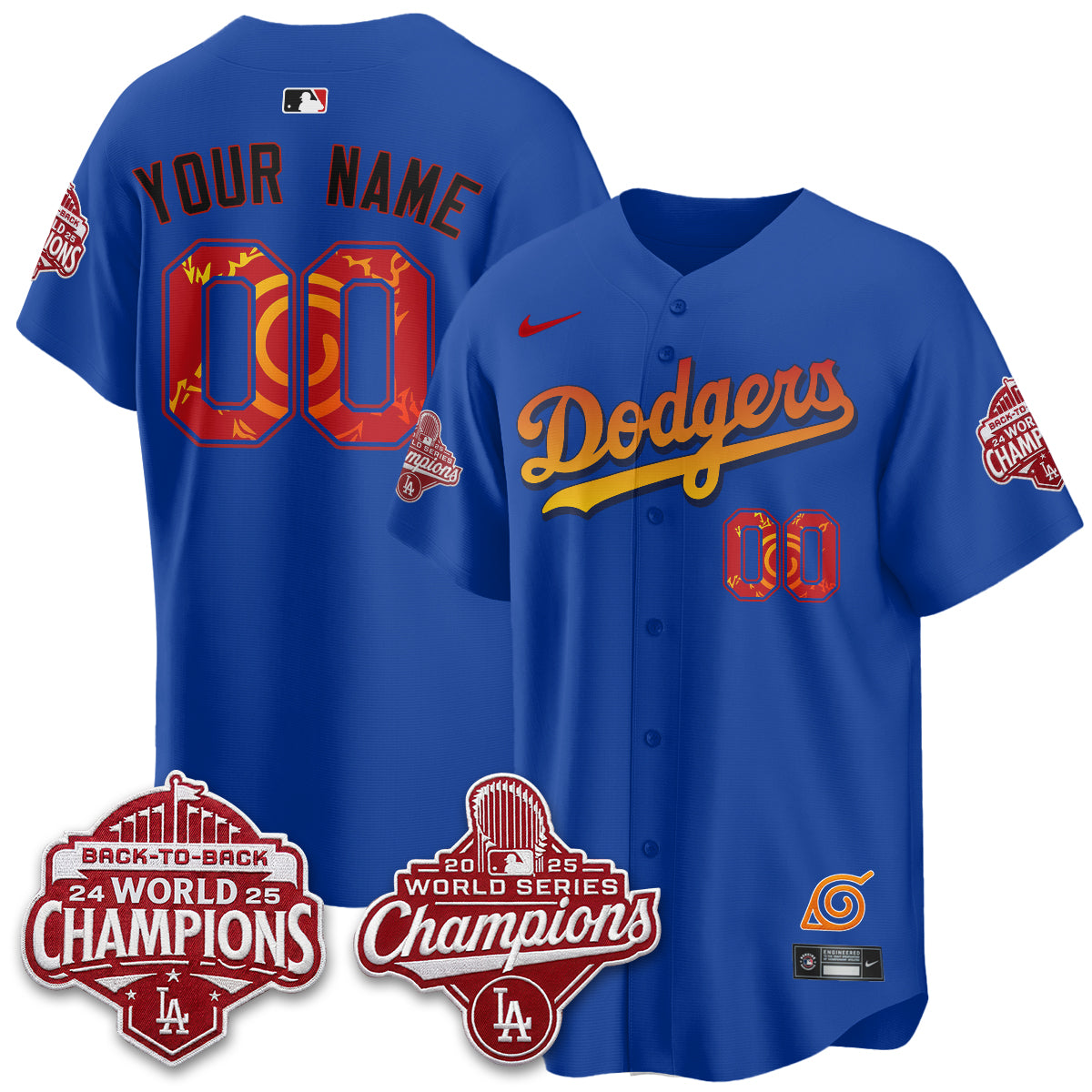 Los Angeles Dodgers x The Knucklehead Ninja Vapor Custom Jersey - Stitched