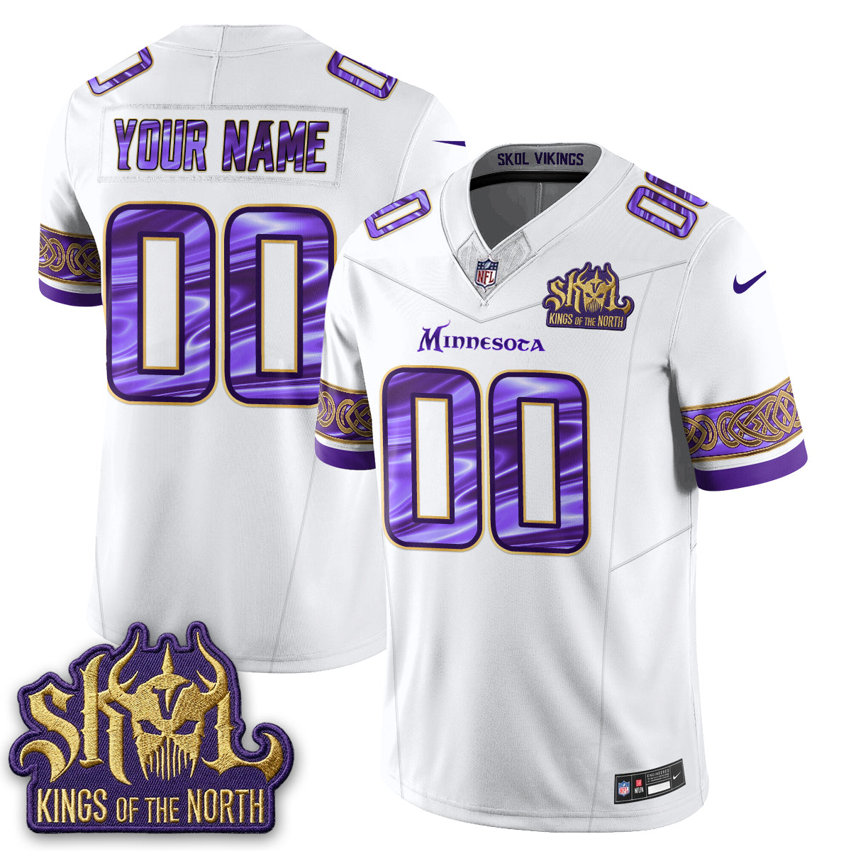 MIN Fangear Edition Warrior Skol Patch Vapor Custom Jersey - Stitched
