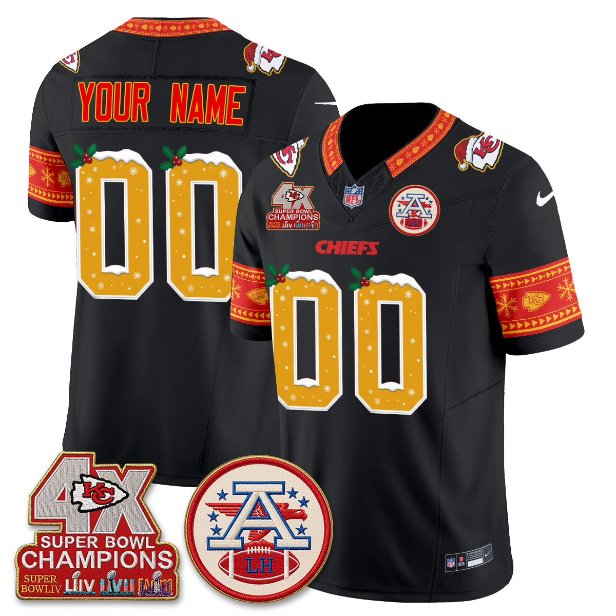 KC Xmas Edition Vapor Custom Jersey - Stitched
