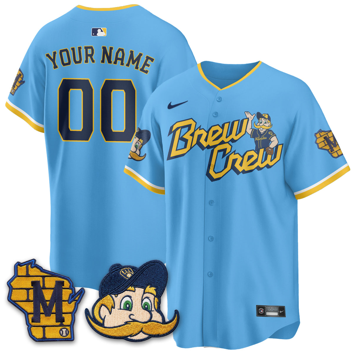 Milwaukee Brewers Bernie Edition Vapor Custom Jersey - Stitched