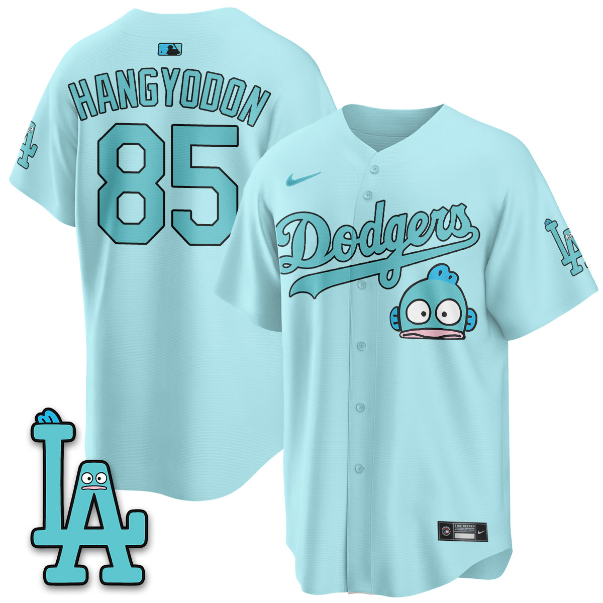 Los Angeles Dodgers x Hangyodon Edition Vapor Jersey- Stitched