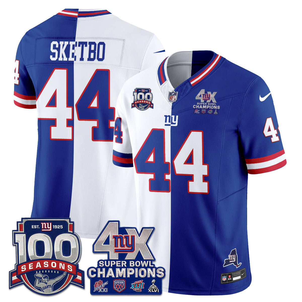 NYG 4X SBowl Split Limited Edition - Stitched (2)