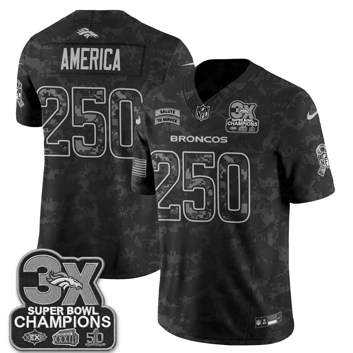 Denver Broncos 2026 Salute to Service V2 Vapor Jersey - Stitched