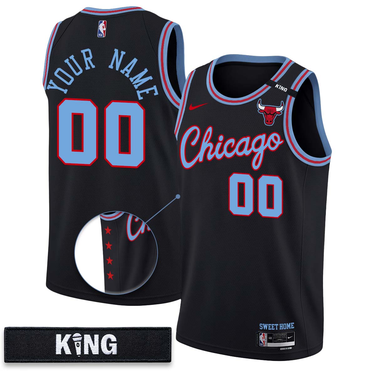 Chicago Bulls 10 Years Anniversary Custom Vapor Jersey - Stitched