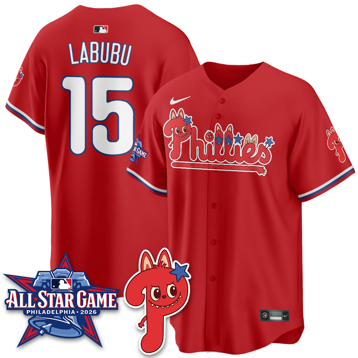 Philadelphia Phillies Fanged Rabbit Doll Vapor Limited Jersey - Stitched