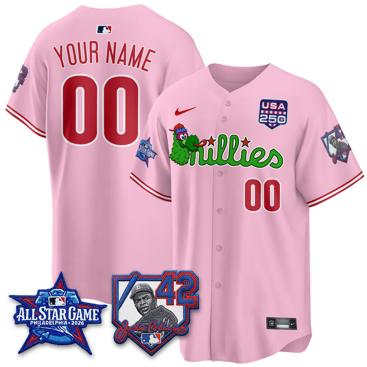 PHI Phanatic 2026 New Era & 250th USA Vapor Limited Custom Jersey - All Star Game - All Stitched
