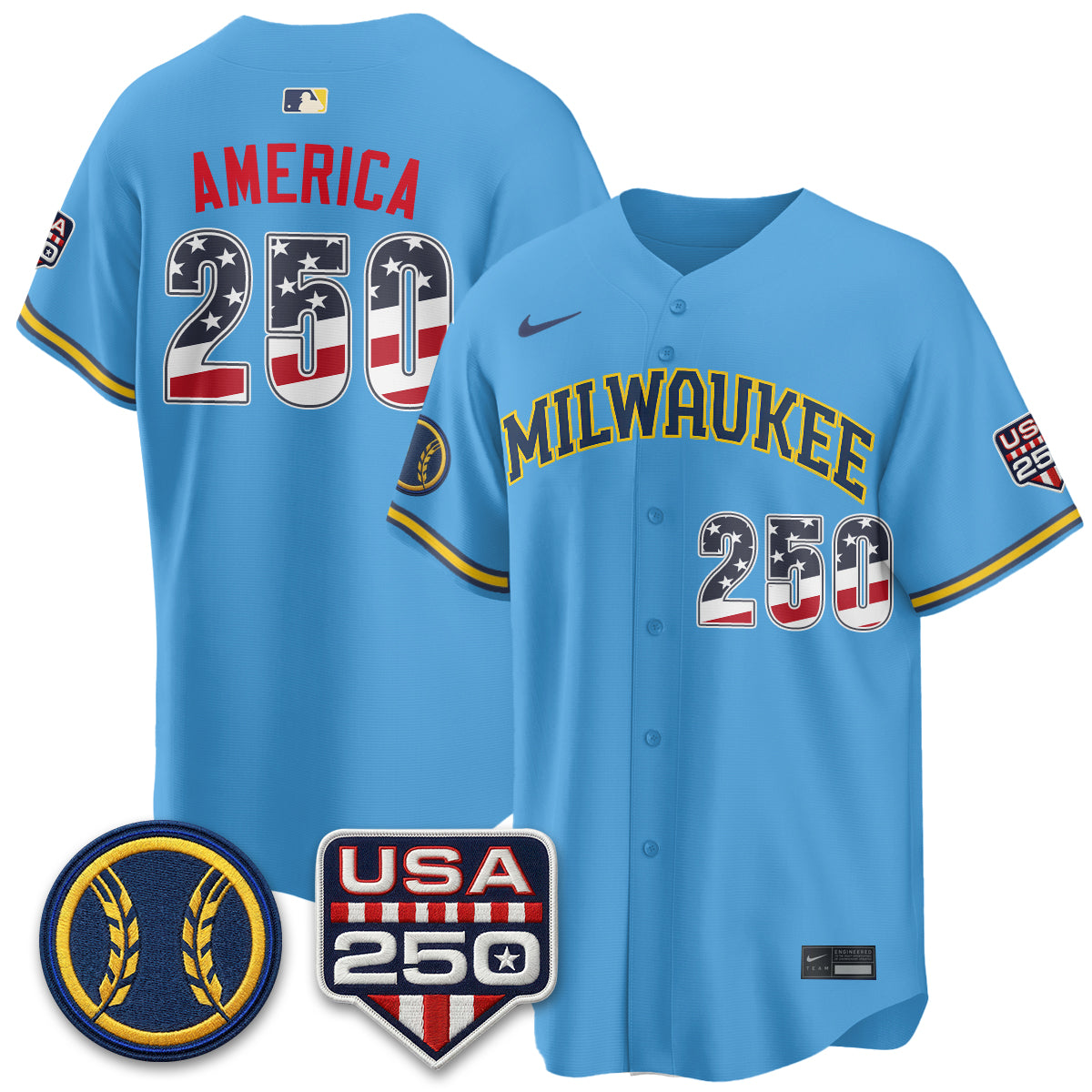 Milwaukee Brewers Fourth of July Vapor Limited Jersey - Stitched