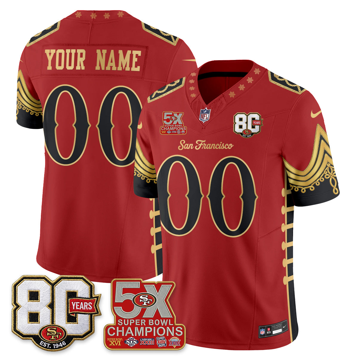SF Xmas Nutcracker Edition Vapor Custom Jersey - Stitched