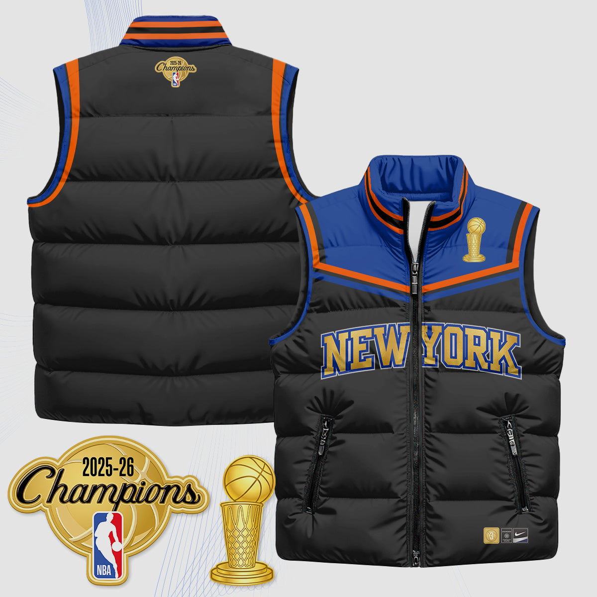 NYK Champions Night Puffer Vest - Printed
