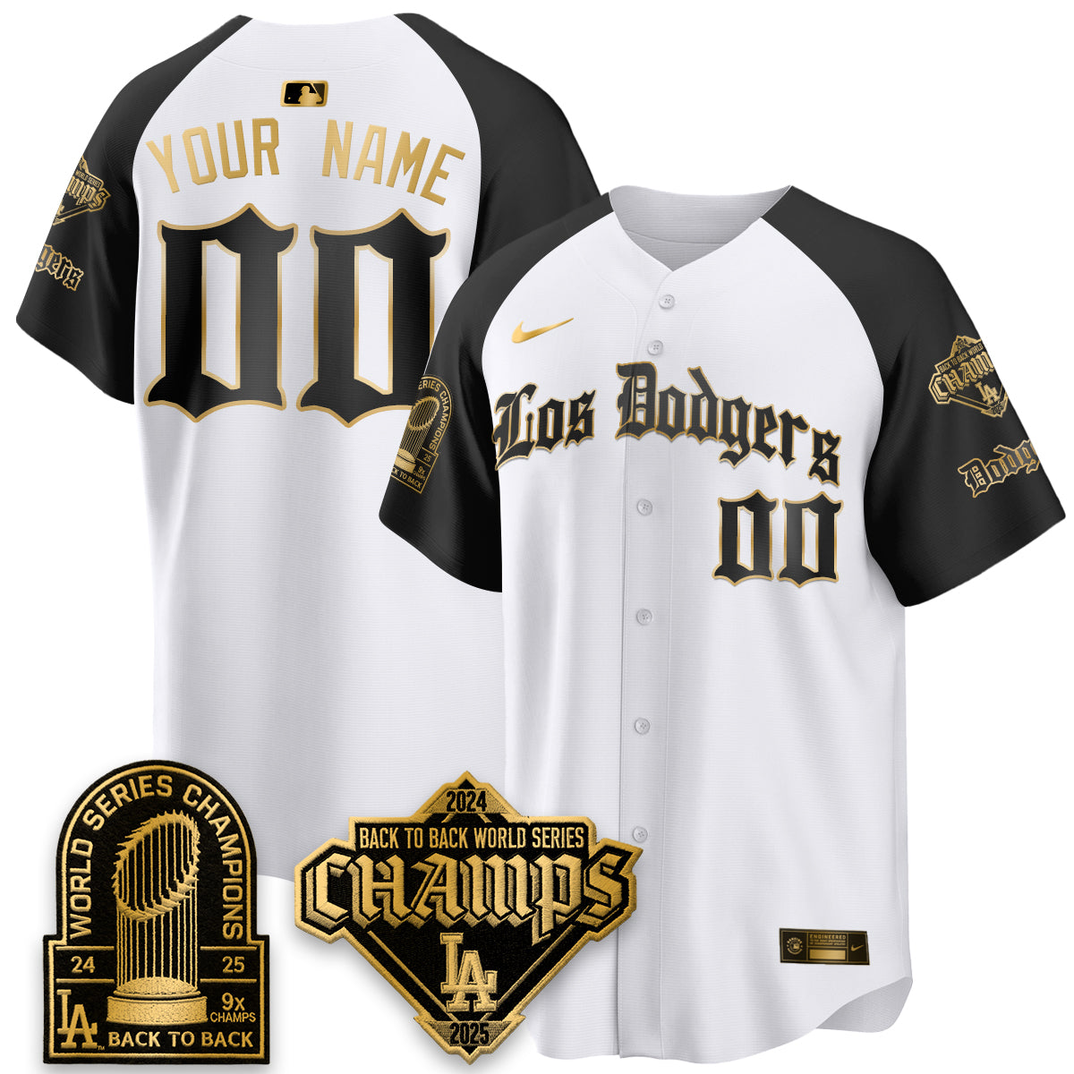 LAD World Series Champions B2B Patch Vapor Premier Limited Gothic Edition Custom Jersey - Stitched