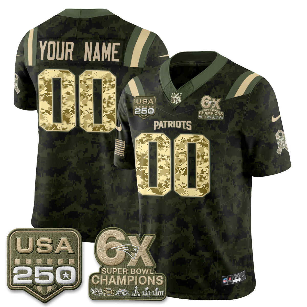 New England Patriots 2026 Salute to Service Edition Vapor Custom Jersey - Stitched