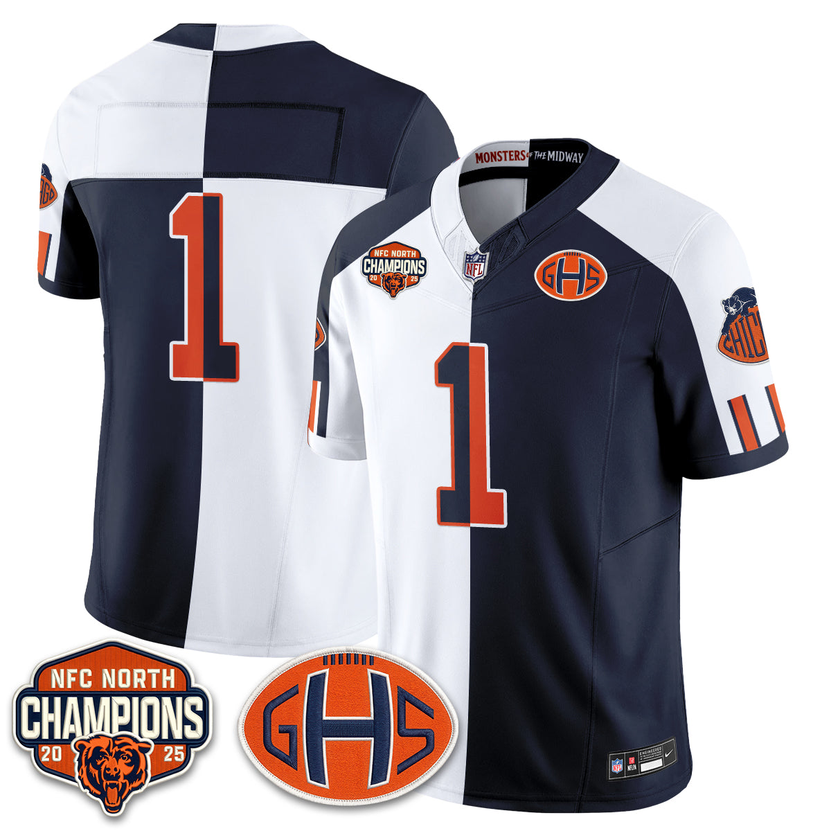 Chicago Bears 2026 Rivalries Split Edition Vapor Jersey - Stitched