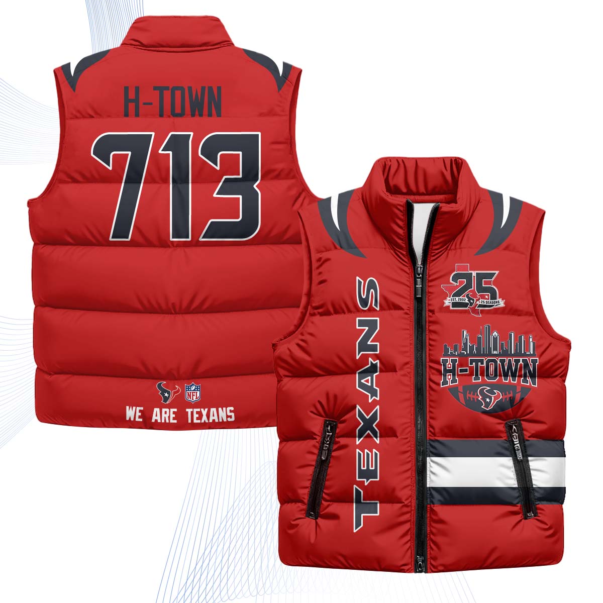 HOU "H-Town" Puffer Vest - Printed
