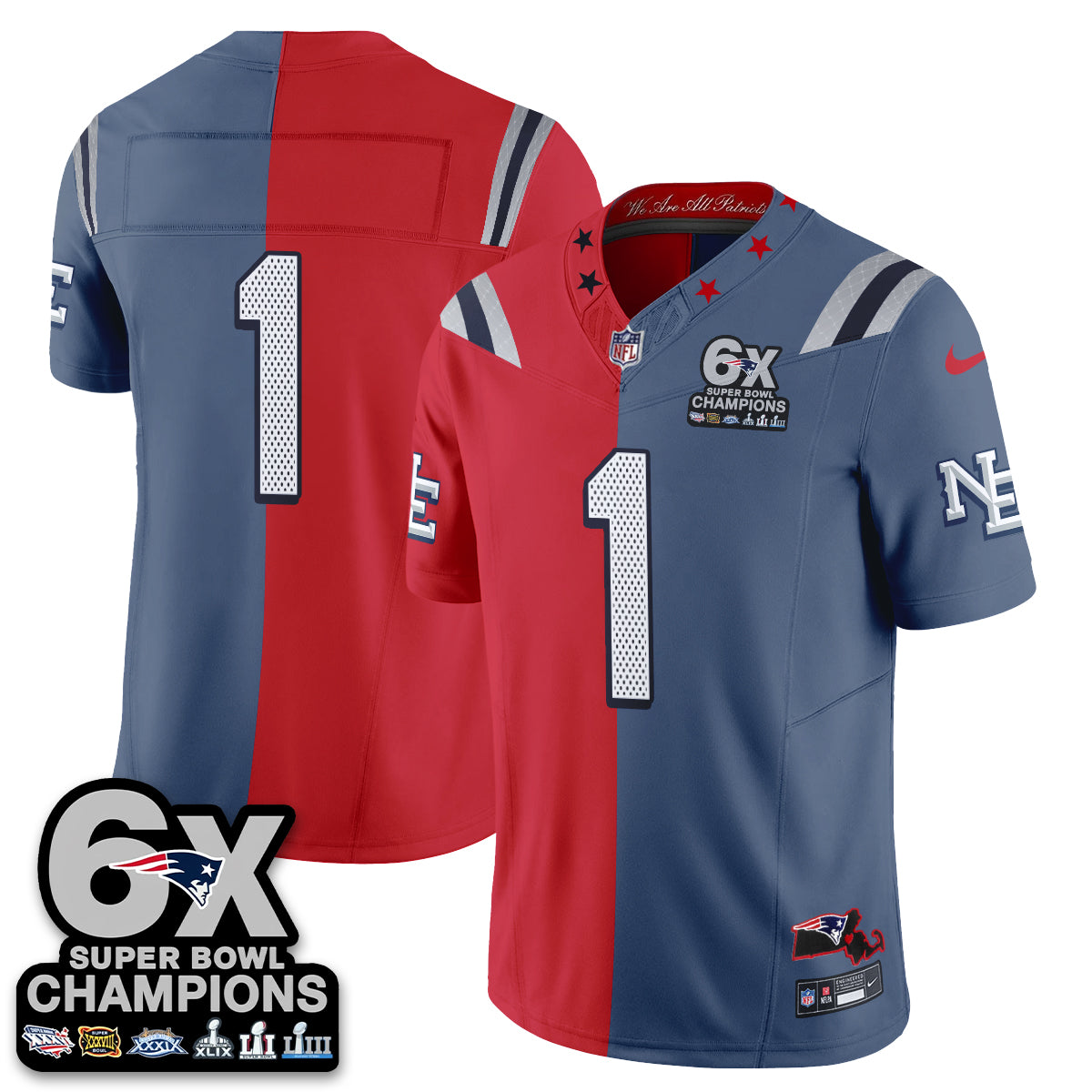 New England Patriots Rivalries Split Edition Vapor Jersey - Stitched