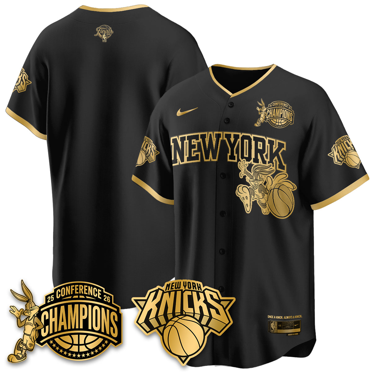 New York Knicks 2026 NBA Finals x Bunny Vapor Jersey V2- Stitched