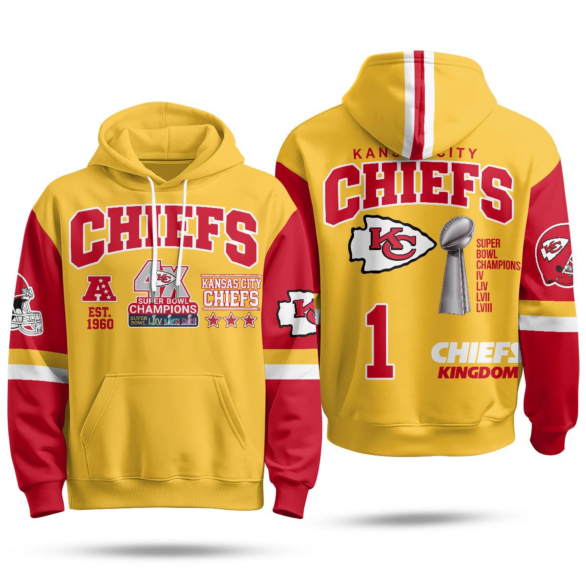 KC 4X Champs Gold Edition Fleece Hoodie - Printed