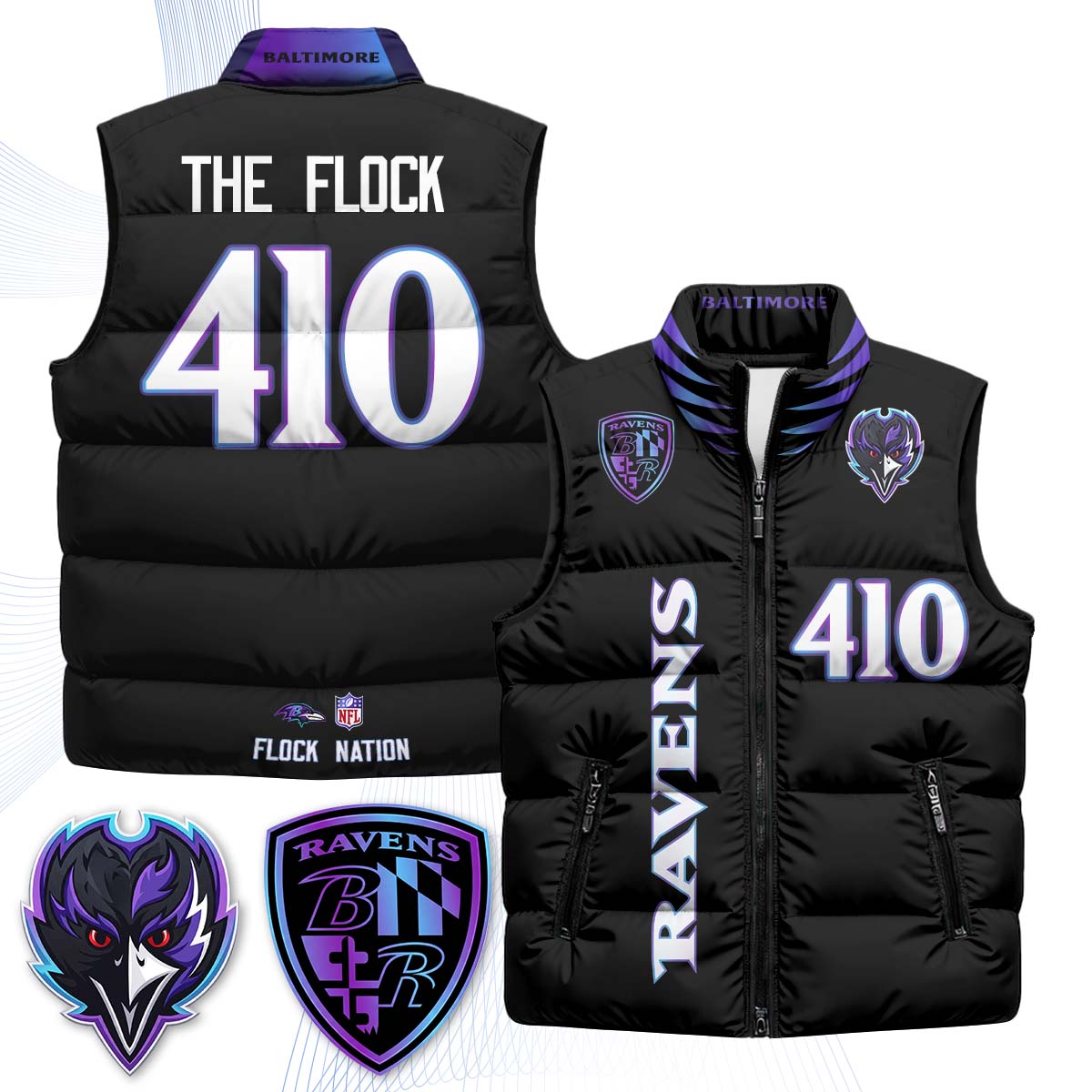 BAL "The Flock" Puffer Vest - Printed (2)