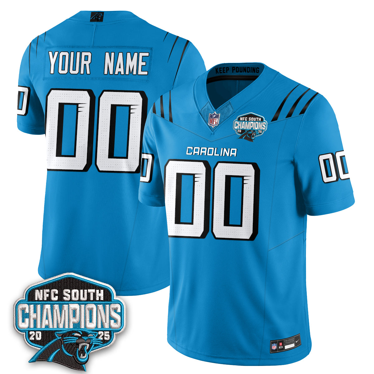 Carolina Panthers Fangear Edition Vapor Custom Jersey - Stitched