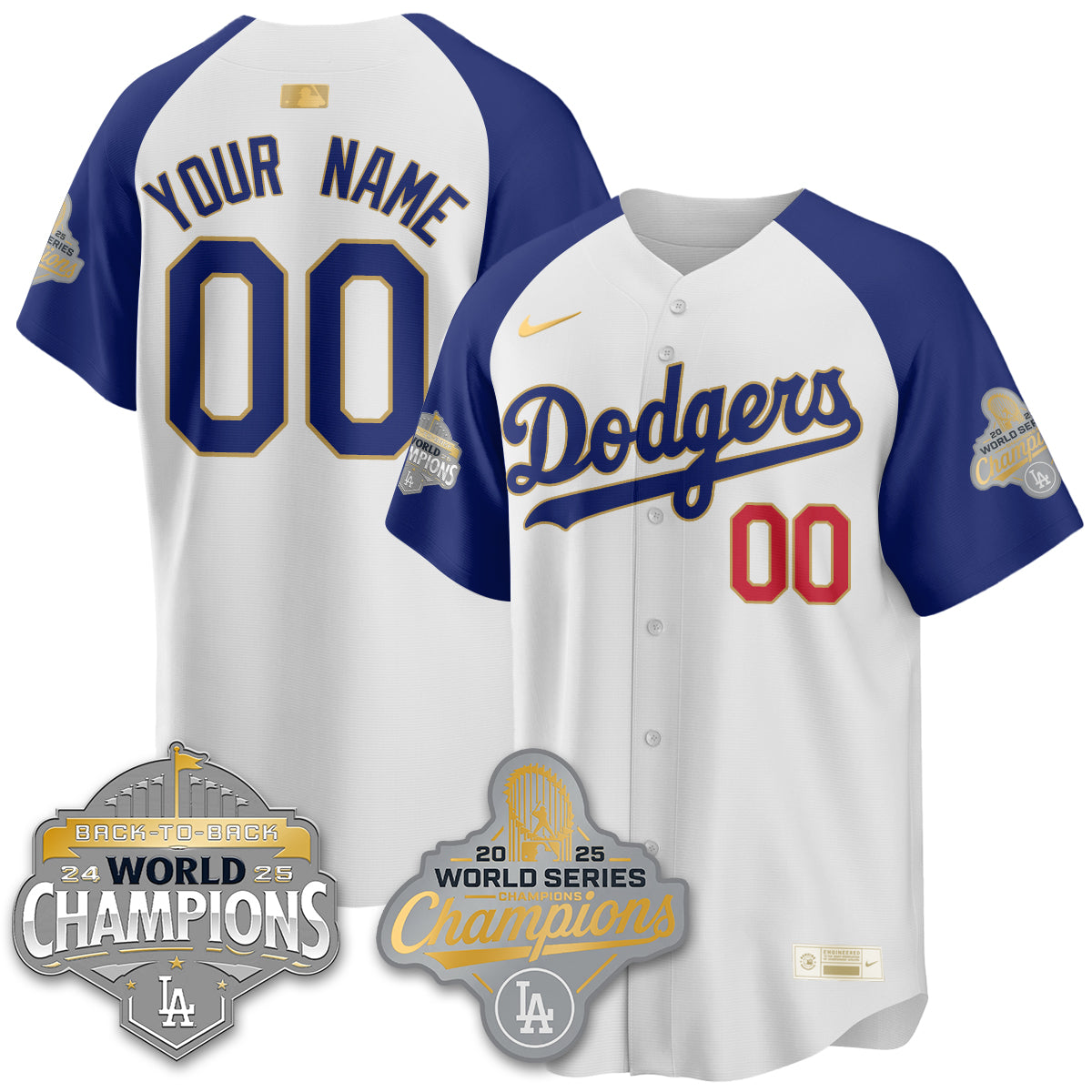 Custom LAD Gold Collection Stadium Vapor Limited Jersey - B2B Champs - All Stitched