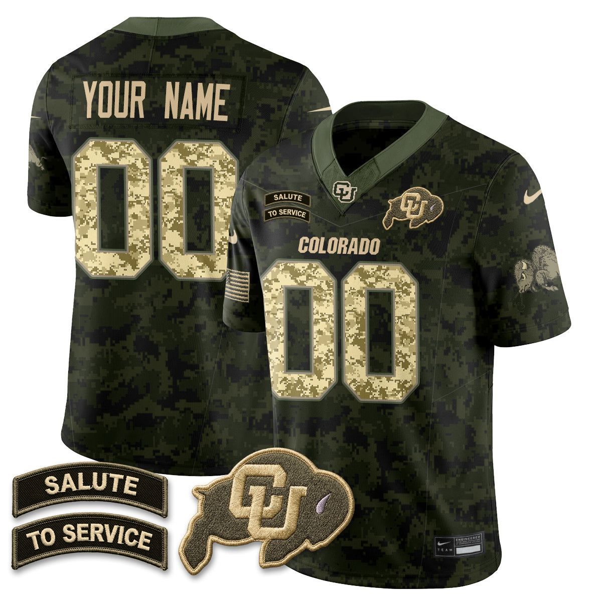 CU 2026 Salute to Service Vapor Custom Jersey - Stitched
