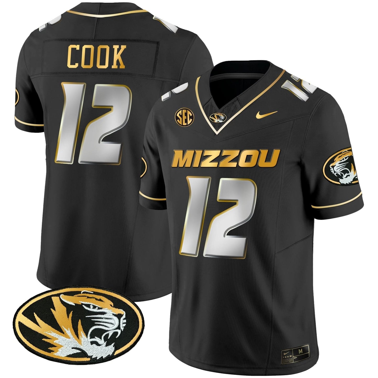 Missouri Tigers Gold Vapor Jersey - All Stitched