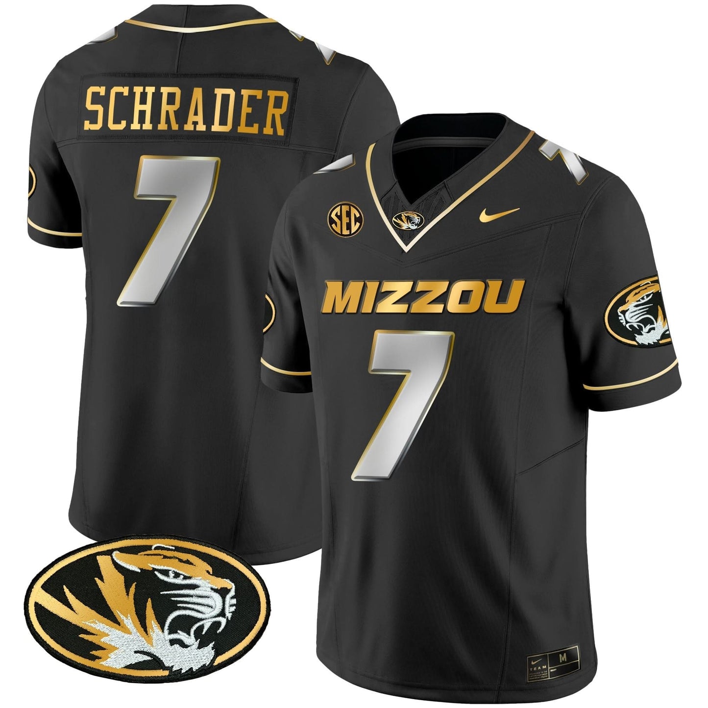 Missouri Tigers Gold Vapor Jersey - All Stitched