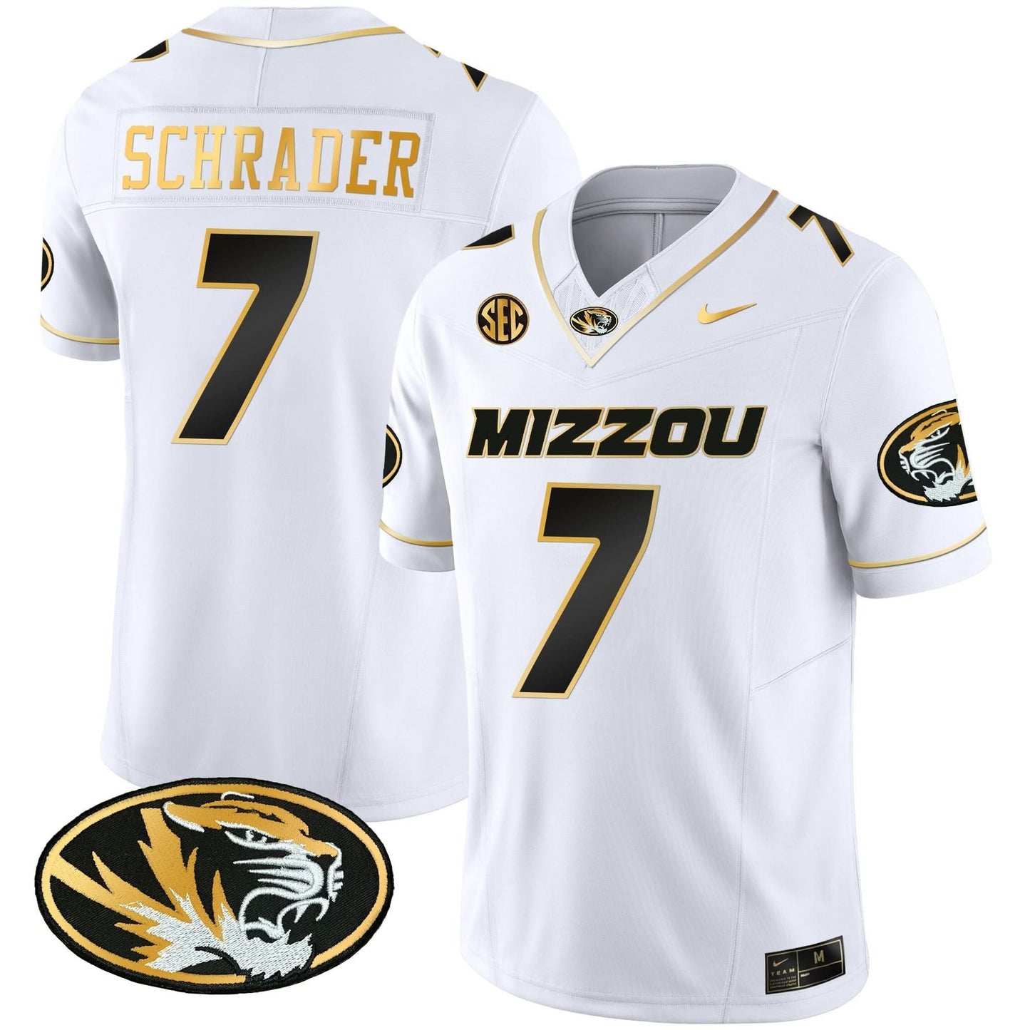 Missouri Tigers Gold Vapor Jersey - All Stitched
