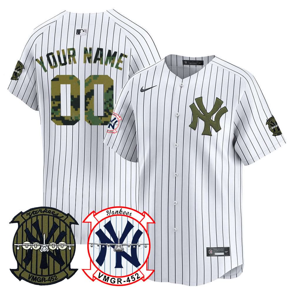 New York Yankees Woodland USMC Alternate Vapor Premier Limited Custom Jersey - All Stitched