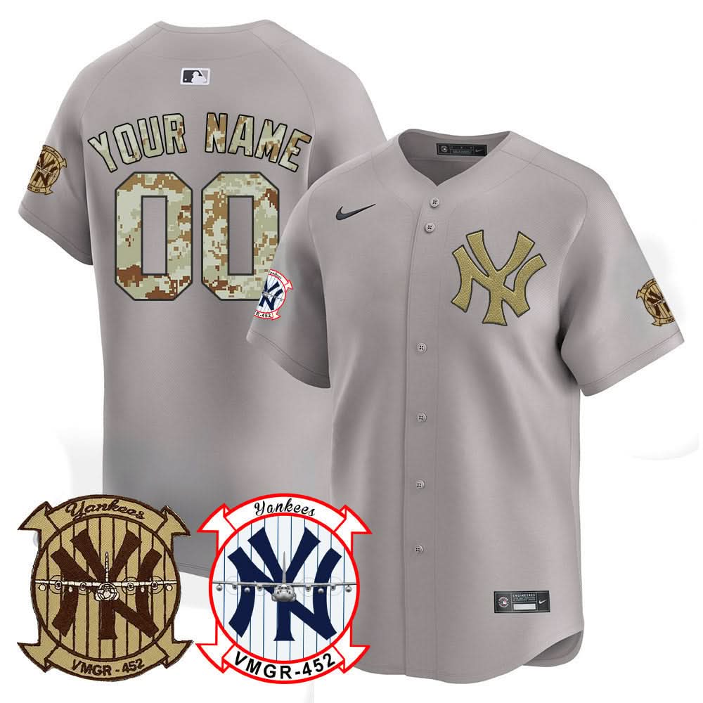 New York Yankees Desert USMC Alternate Vapor Premier Limited Custom Jersey - All Stitched