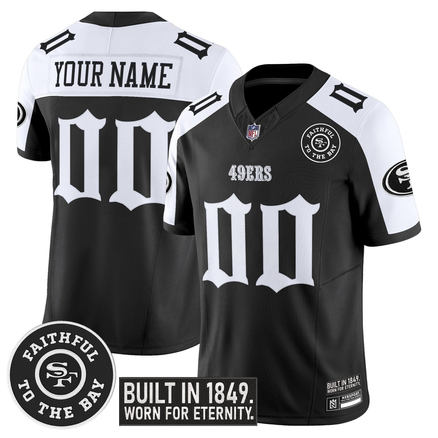 San Francisco 49ers 'Fog City Gothic Edition' Vapor Limited Custom Jersey - All Stitched