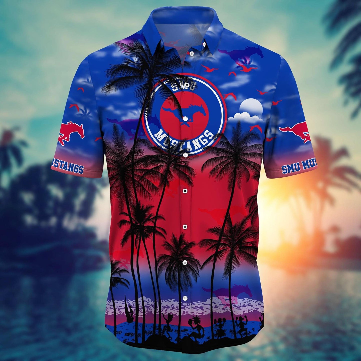 SMU Mustangs - Trending Aloha Shirt Summer