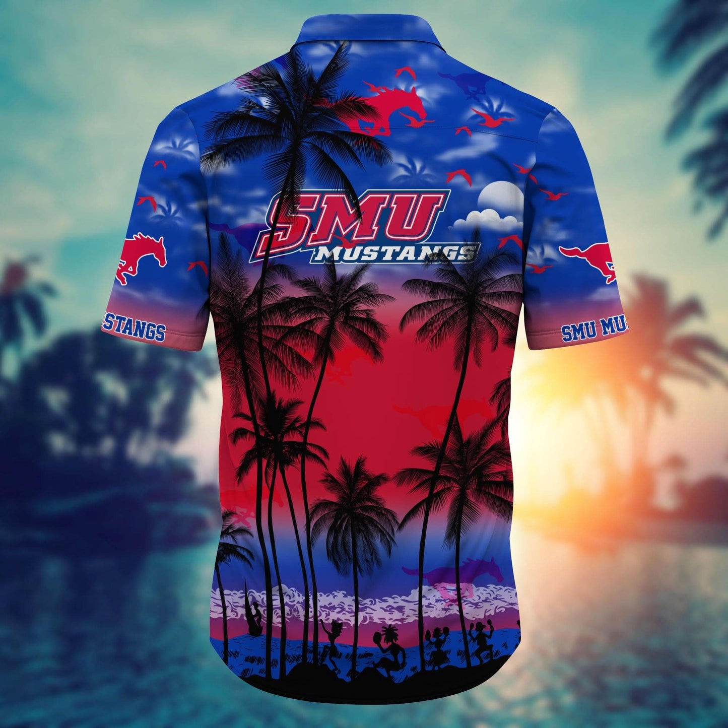 SMU Mustangs - Trending Aloha Shirt Summer