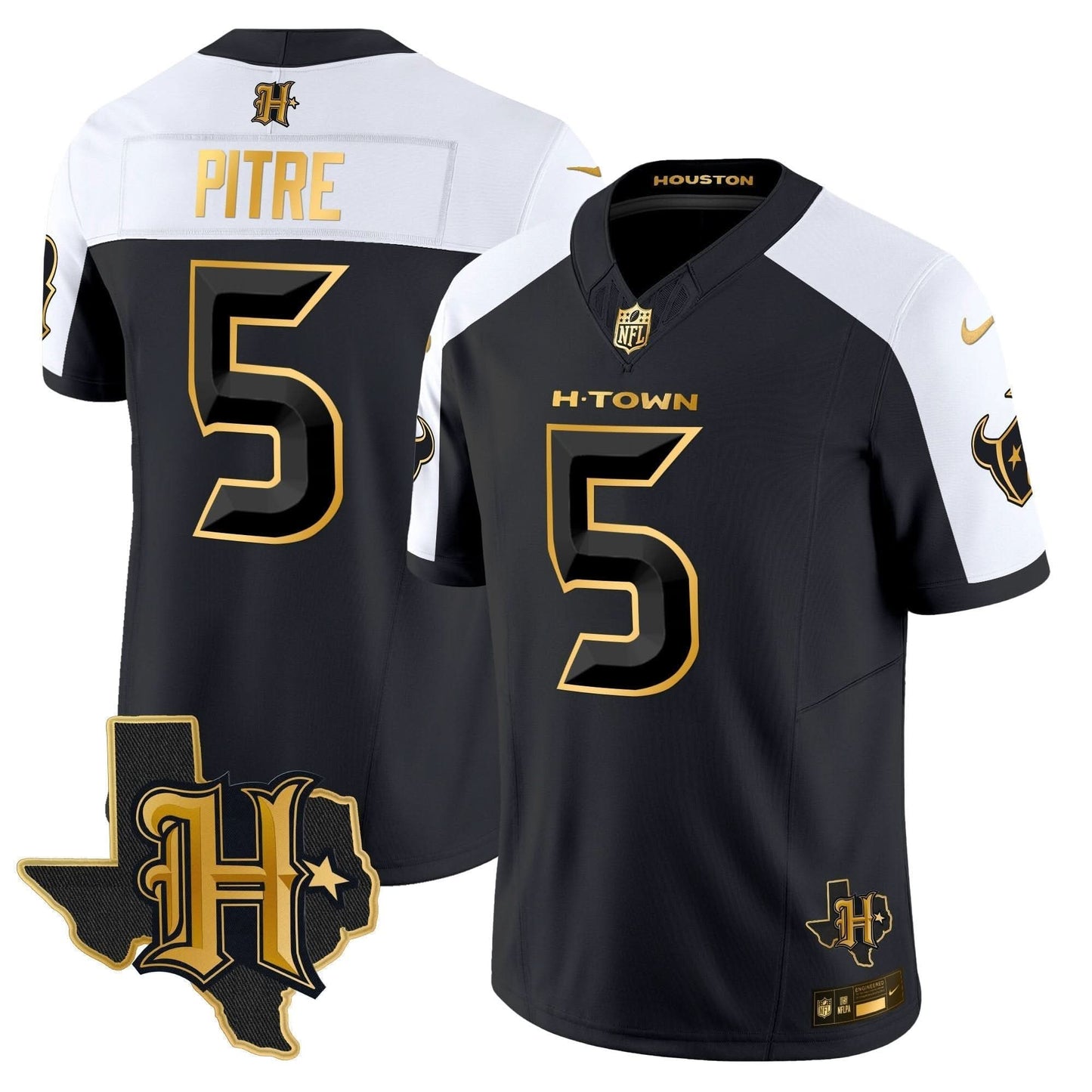 Houston Texans 2024 Texas Patch Gold Vapor Limited Jersey - All Stitched
