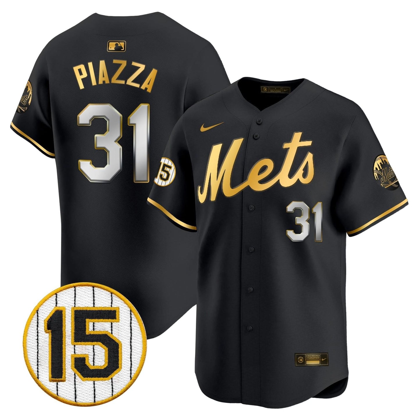 Men's New York Mets Jerry Grote Patch Vapor Premier Limited Jersey - All Stitched