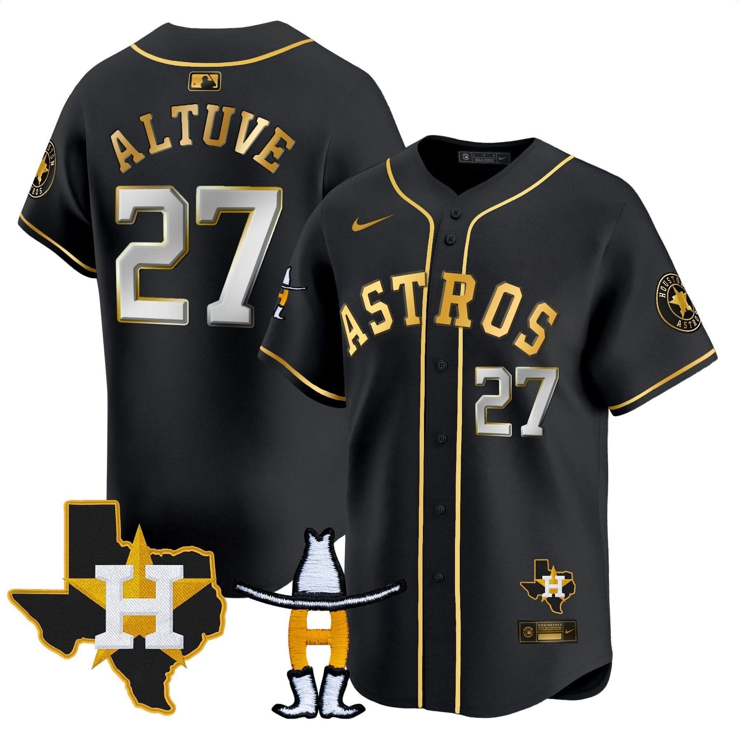 Men's Houston Astros Houston Rodeo Patch Vapor Premier Limited Jersey V2 - All Stitched