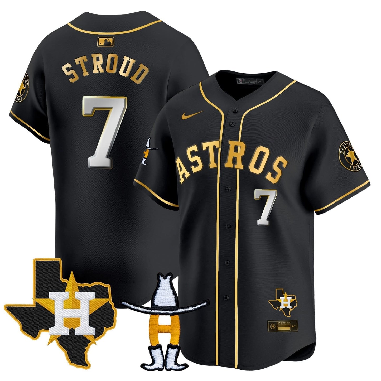 Men's Houston Astros Houston Rodeo Patch Vapor Premier Limited Jersey V2 - All Stitched