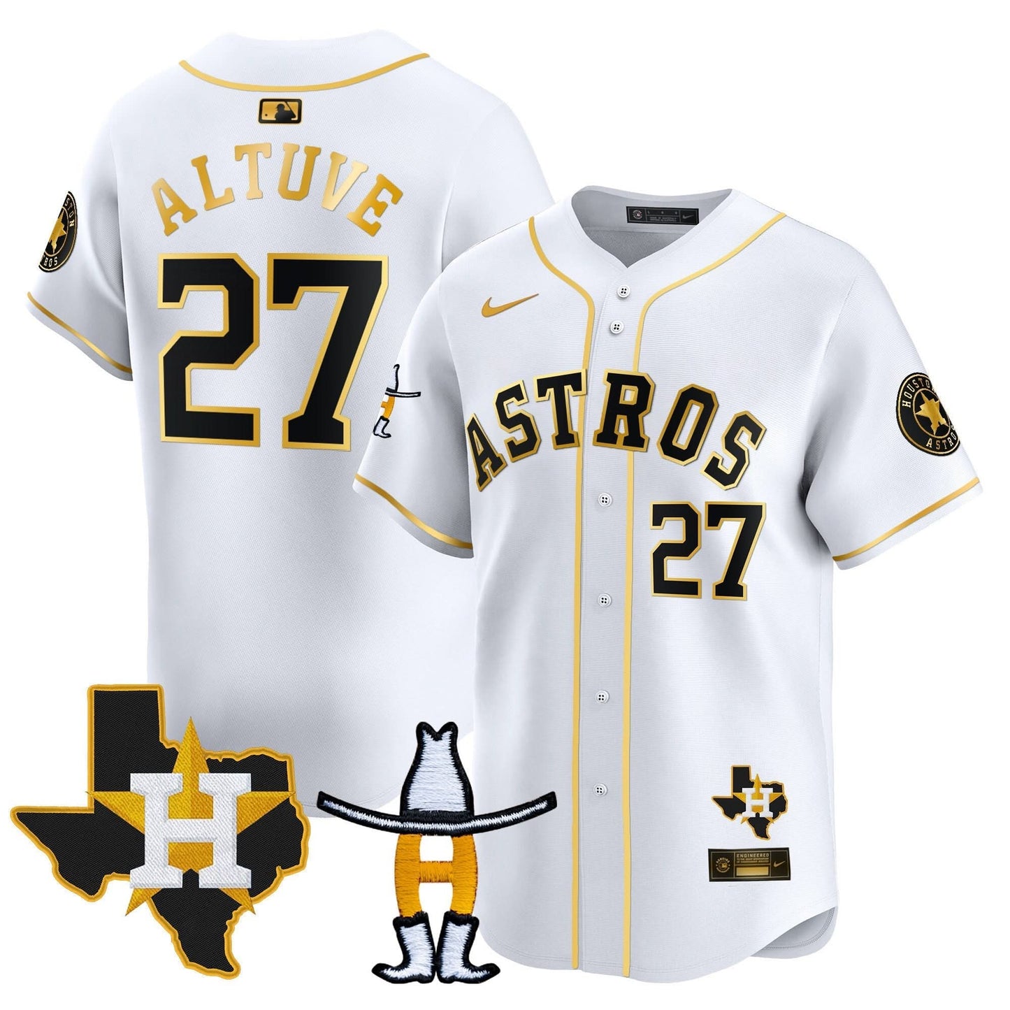 Men's Houston Astros Houston Rodeo Patch Vapor Premier Limited Jersey V2 - All Stitched