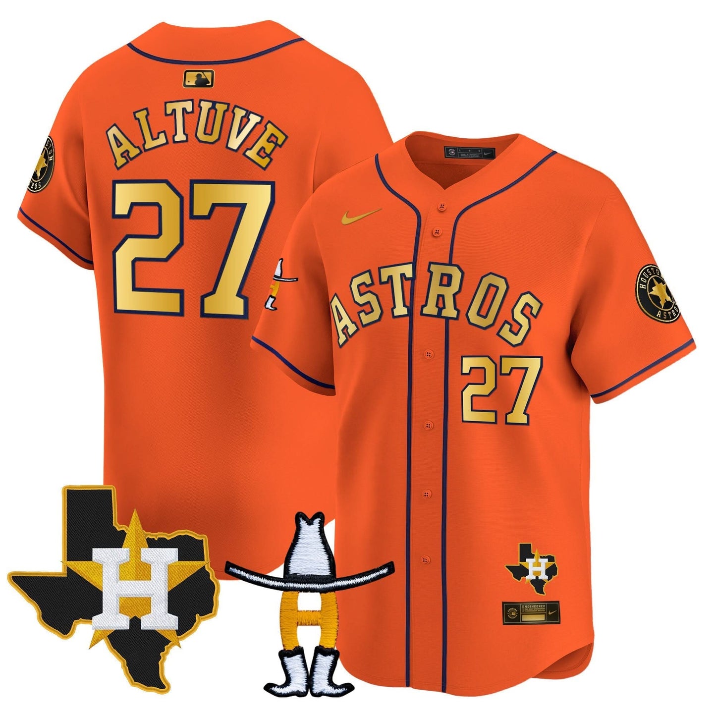 Men's Houston Astros Houston Rodeo Patch Vapor Premier Limited Jersey V2 - All Stitched