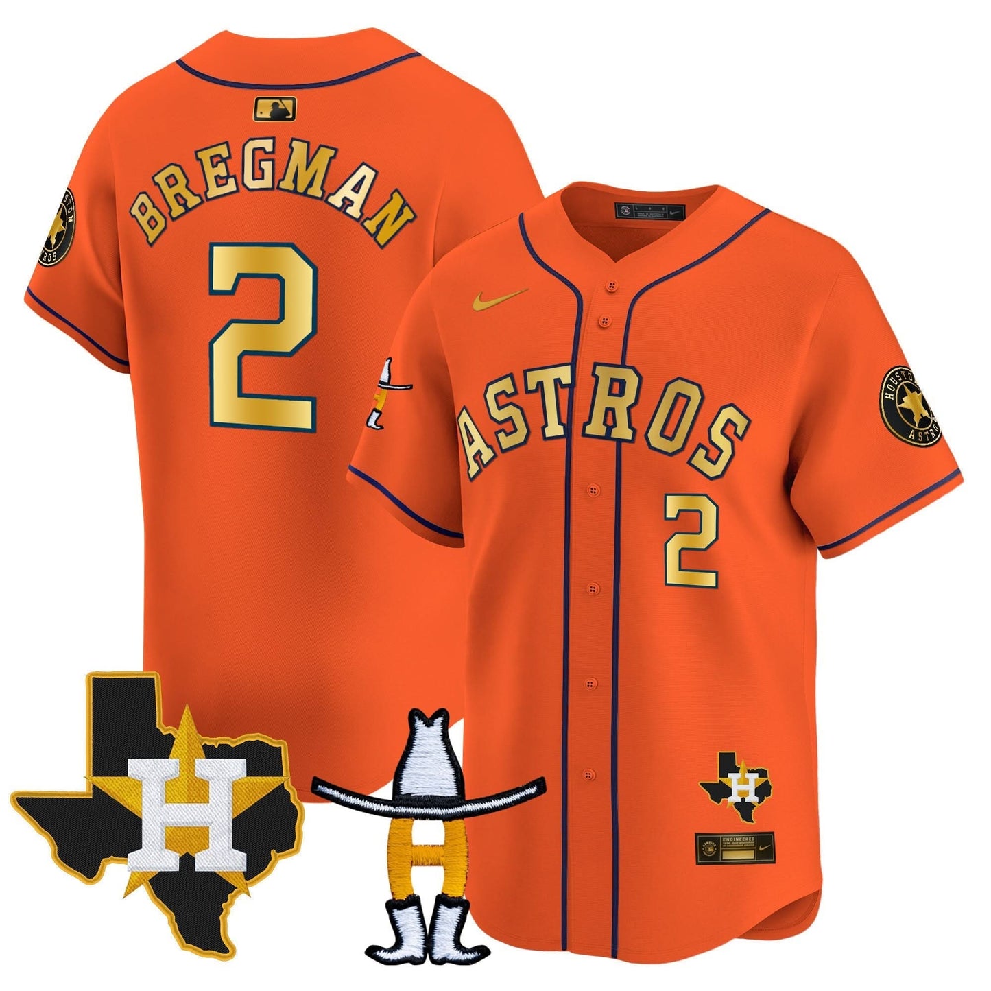 Men's Houston Astros Houston Rodeo Patch Vapor Premier Limited Jersey V2 - All Stitched